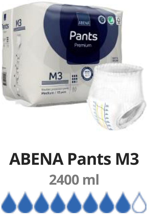 15 حفاضات أبينيا بريميوم للبالغين مقاس M3 (80-110 سم)