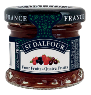 Confiture quatre fruits sans sucre mini pot 28G