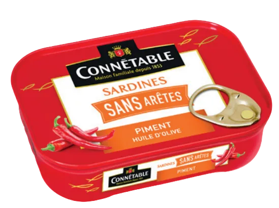 Connétable Boneless Sardines with Chili in Olive Oil 140g