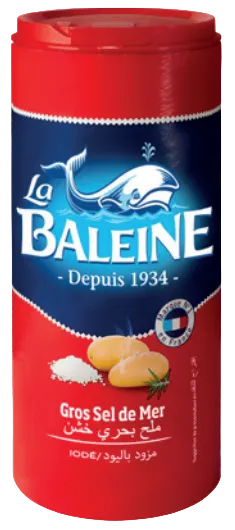 Coarse sea salt in a pouring tin, La Baleine, 600g