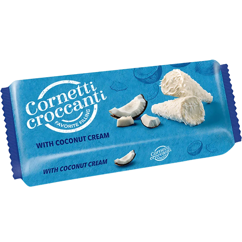 Crispy Coconut Cream Wafers Cornetti Croccanti 112g