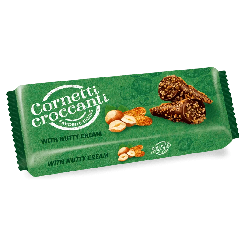 Crispy Wafers with Hazelnut Cream Croccanti Cones 112G
