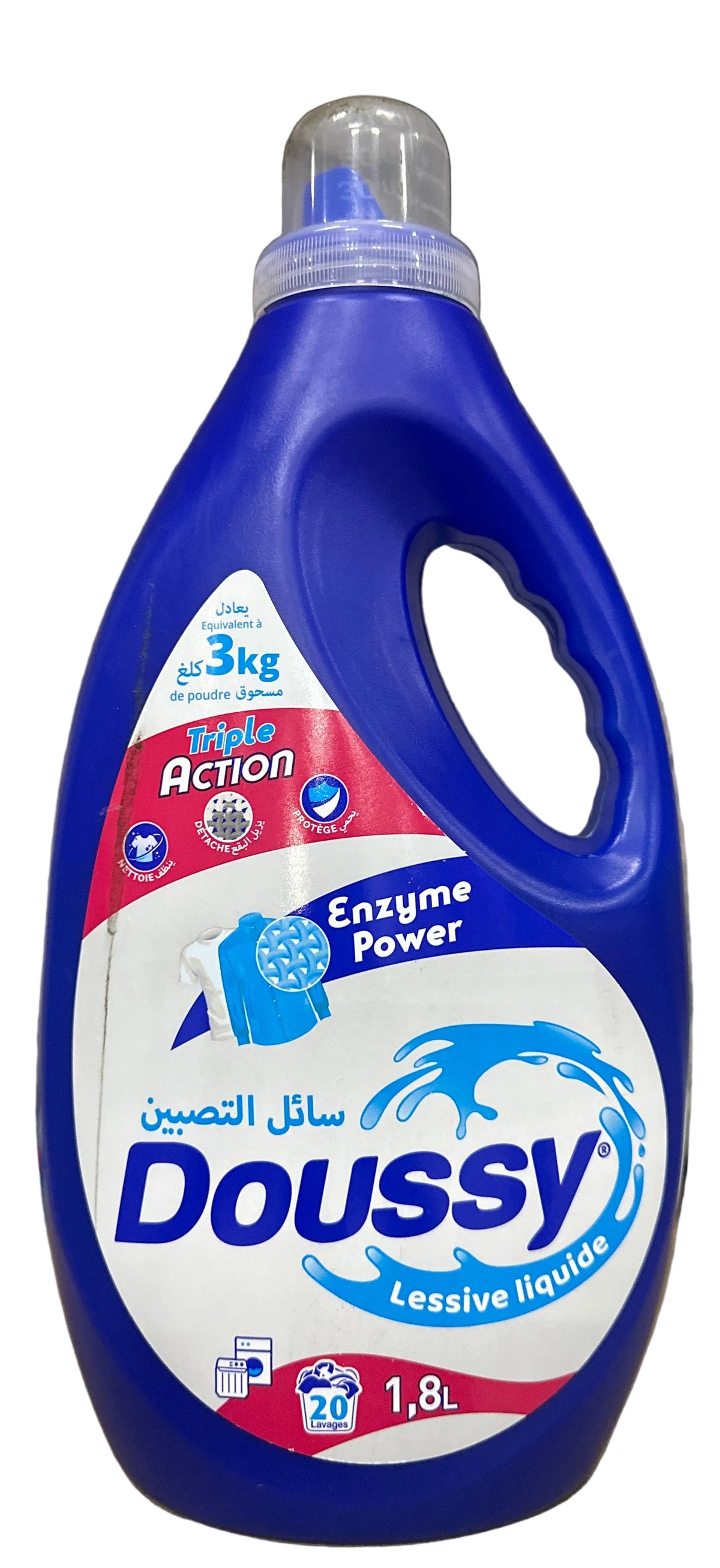 Liquid Detergent 20 washes Enzyme Power Fresh Blue Triple action Doussy 1.8L
