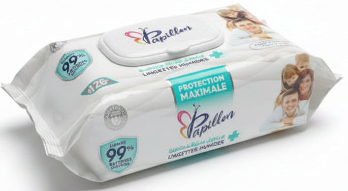 Antibacterial Wipes - Daily Cleaning and Hygiene Papillon 120 Wipes