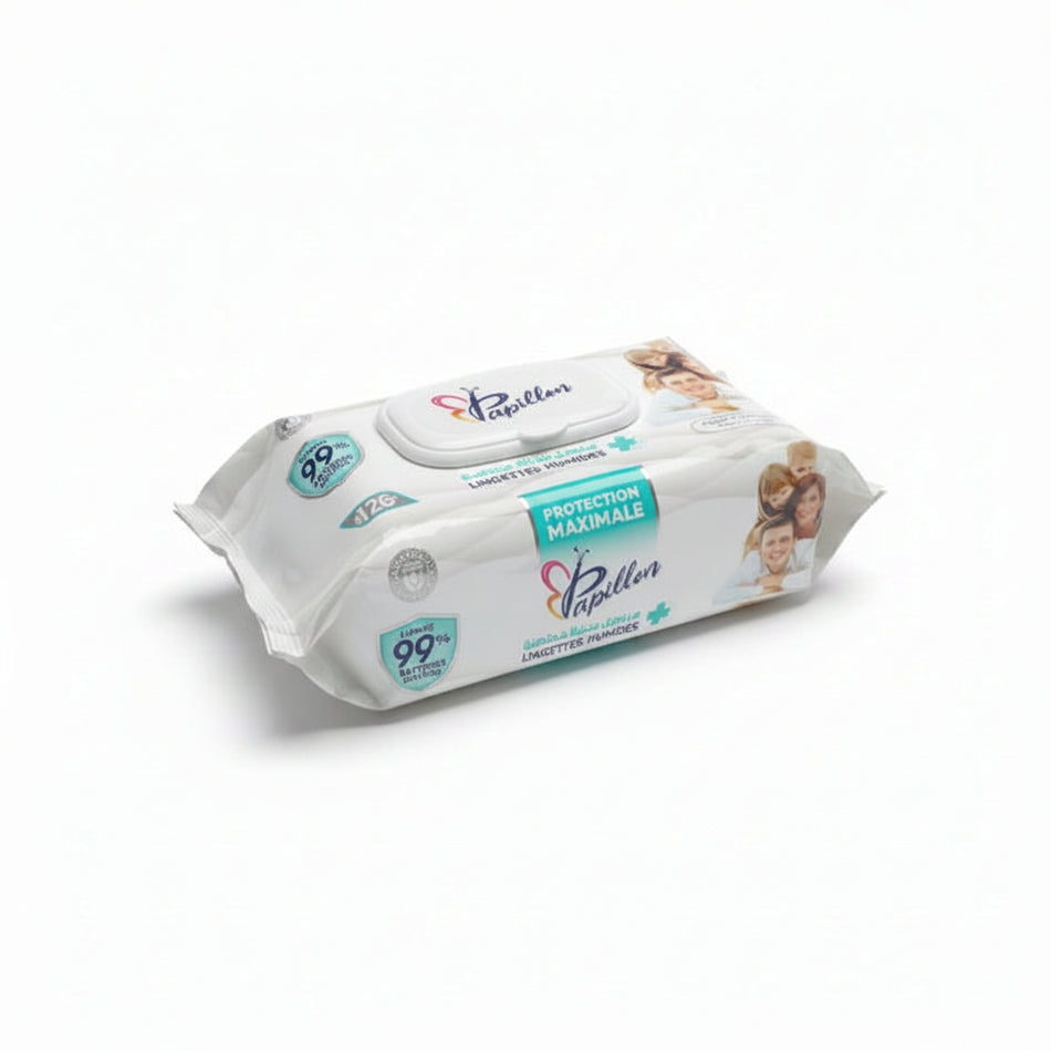 Lingettes Antibactériennes - Nettoyage et Hygiène Quotidienne Papillon 120 Lingettes