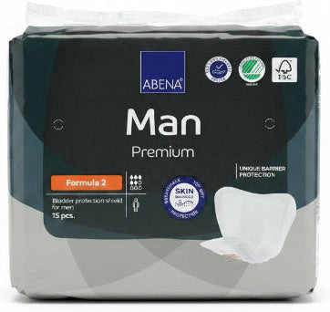 ABENA Man Premium Formula 2 - 15 Count - Incontinence Guards for Men