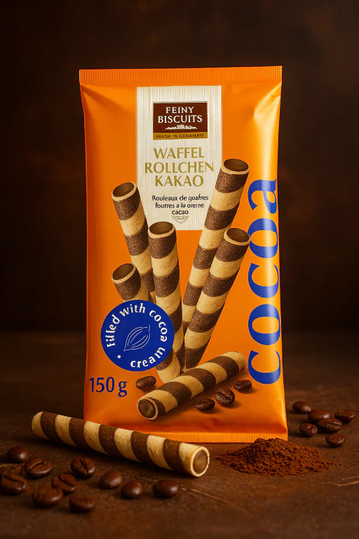 Waffle Rolls Cocoa Feiny Biscuits 150g