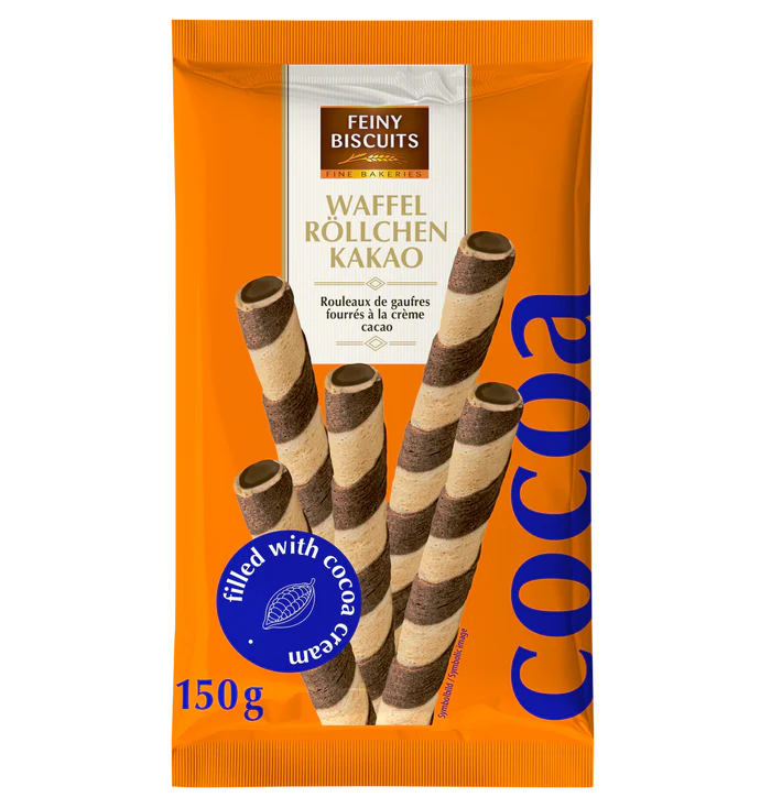 Waffle Rolls Cocoa Feiny Biscuits 150g