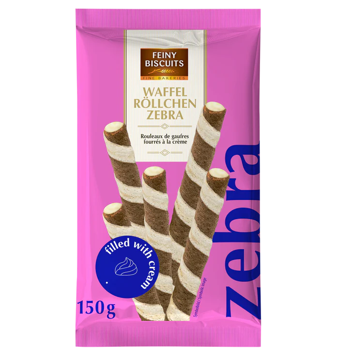 Wafer Rolls Zebra Feiny Biscuits 150g