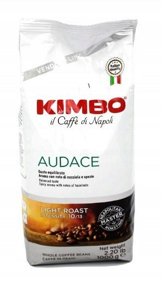 Coffee Whole beans Expresso Audace light Roast intensity 10/13 KIMBO 1k