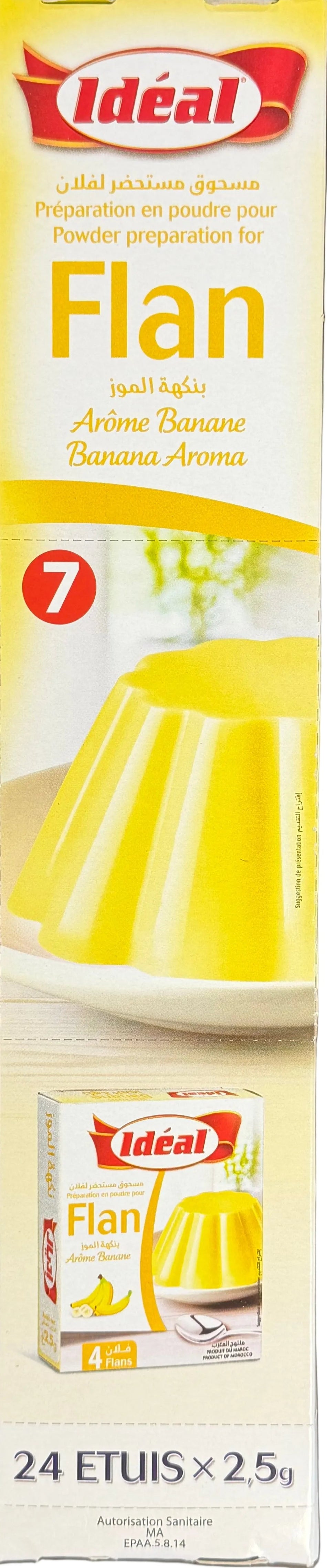 4 Flans non sucré banane 24 boite Ideal 144g