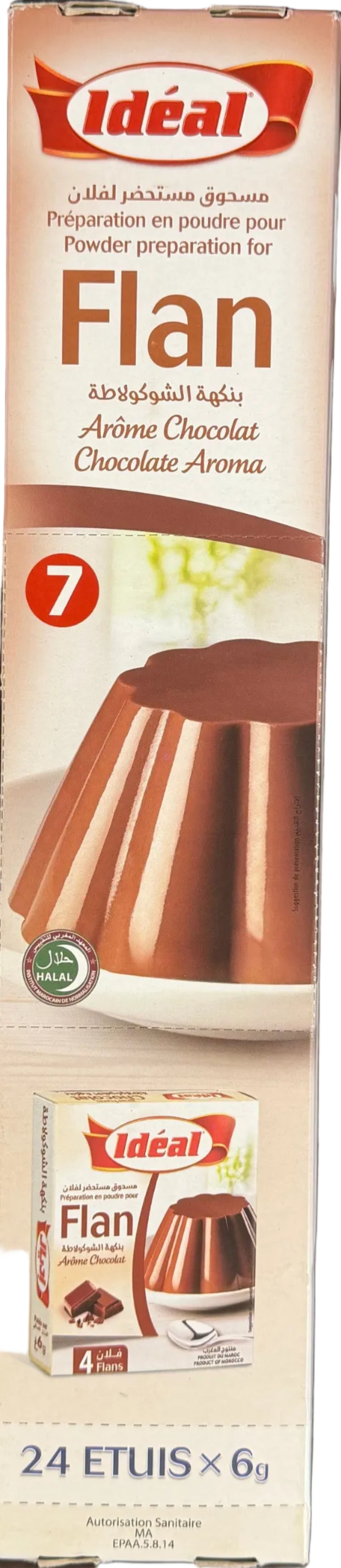 4 Flans non sucré chocolat de 24 boites Ideal 144g