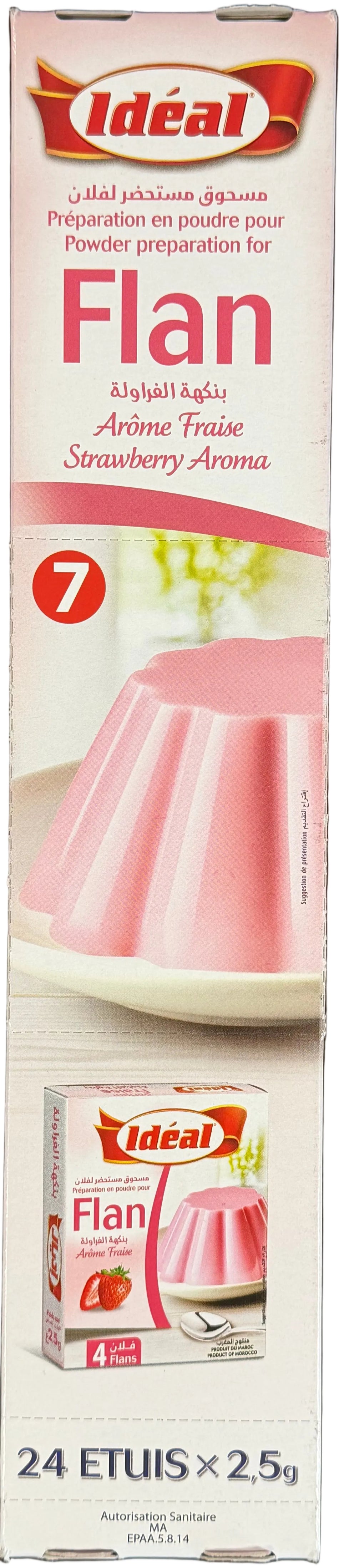 4 Flans non sucré fraise de 24 boites Ideal 144g