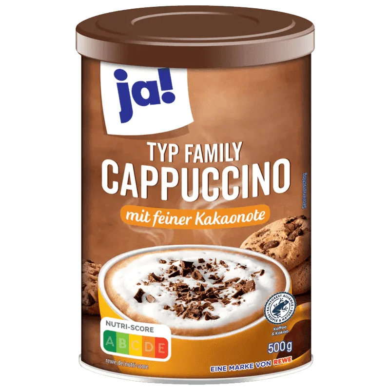Cappuccino Instantané avec une touche de cacao Format Familial Ja! 500g