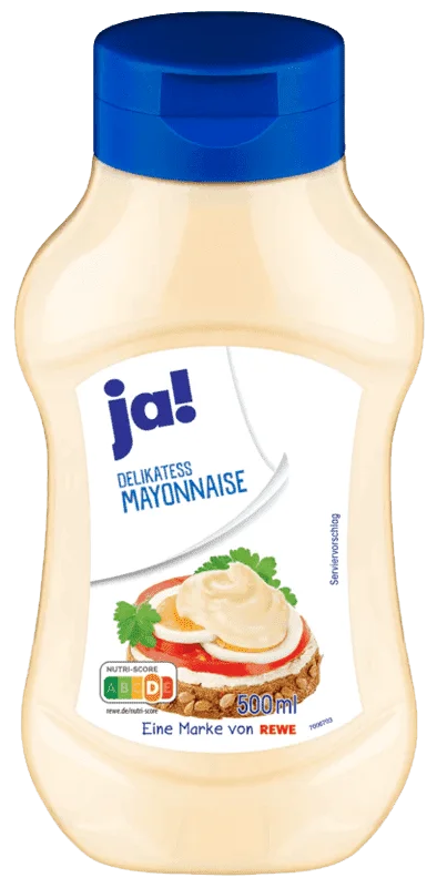 Mayonnaise 80% à l'huile de colza JA! 500ml