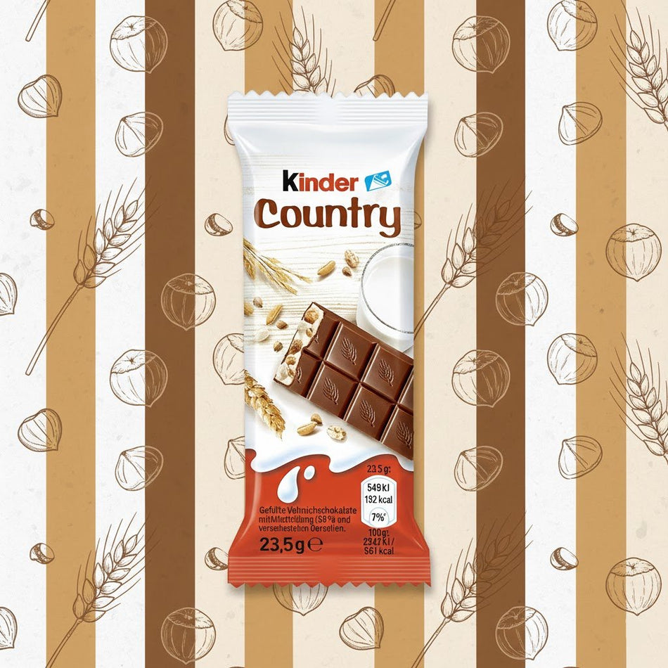 Barre chocolatée individuelle Kinder Country 23,50g