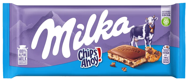 Milka Chips Ahoy! Chocolate Bar 100g