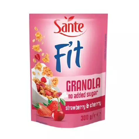 Céréales Muesli Fit aux Fraises et Cerises  Sans Sucre Ajouté Santé 300g