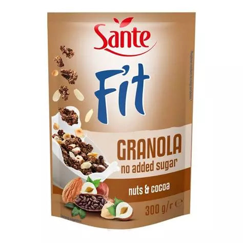 حبوب جرانولا صحية مع المكسرات والكاكاو، بدون إضافة سكر، 300 غرام