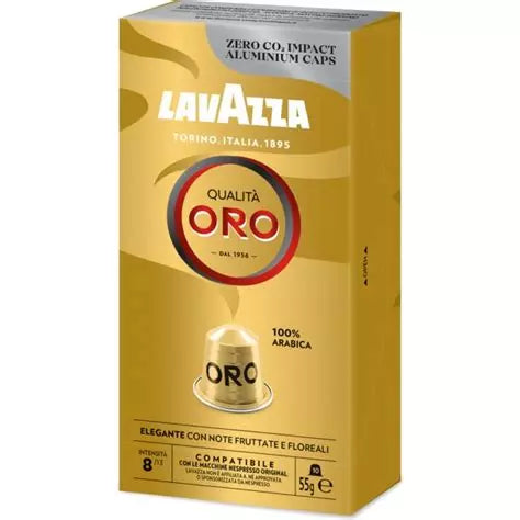 10 capsules Café Oro intensité 8 Lavazza Compatible machine NESPRESSO