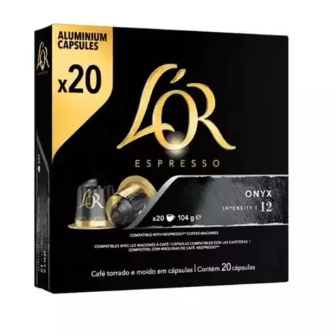 20 ONXY L'Or Capsules Compatible with Nespresso Machines (Intensity 12)