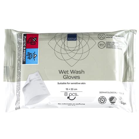 8 Classic Wet Wash Gloves Abena (15x22 cm)