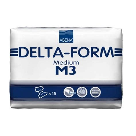 15 Adult Diapers in Scratch Delta Shape Size M3