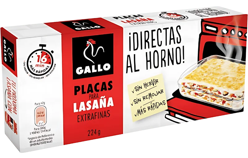 Feuilles de Lasagne Gallo Extrafines 224g