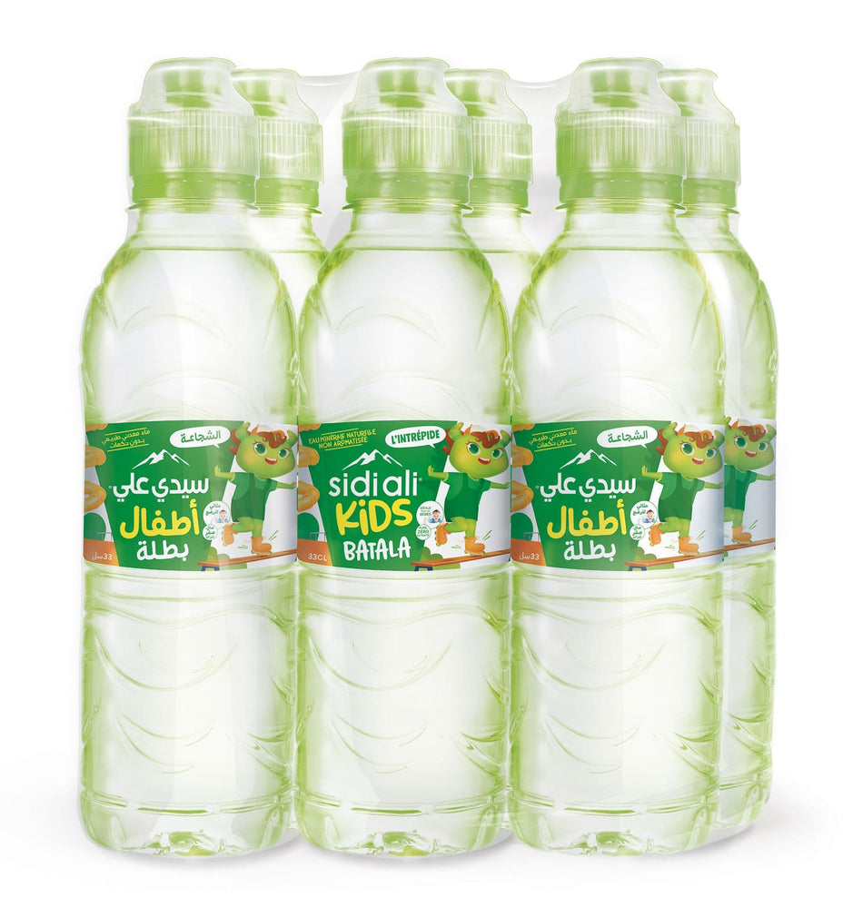 Pack Eau Minérale Bouteille vert pour Enfants Sidi Ali 33cl - 6 unités