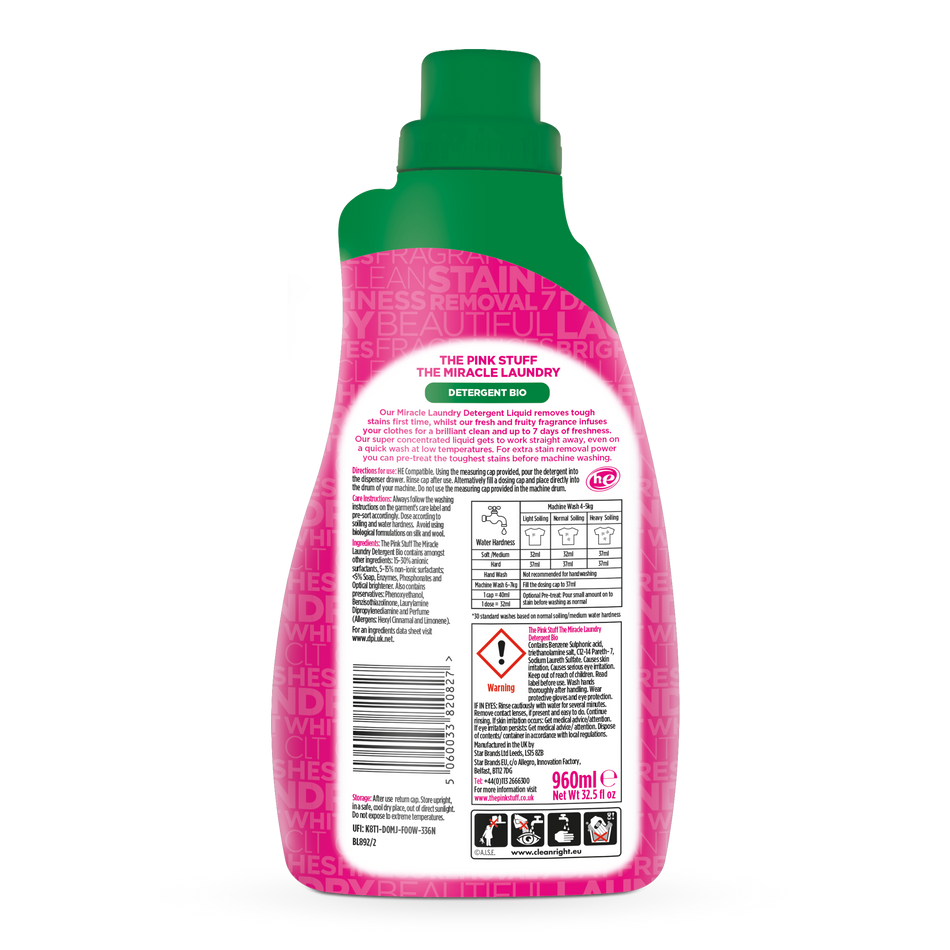 The Miracle Laundry BIO Liquid The Pink Stuff 960 ml
