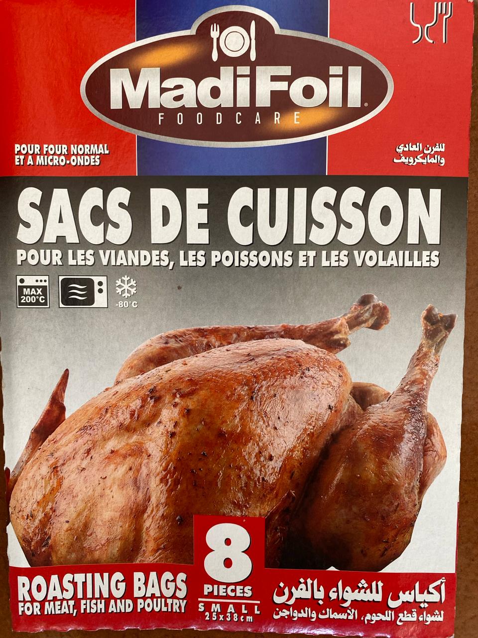 8 MadiFoil Cooking Bags 25x38cm