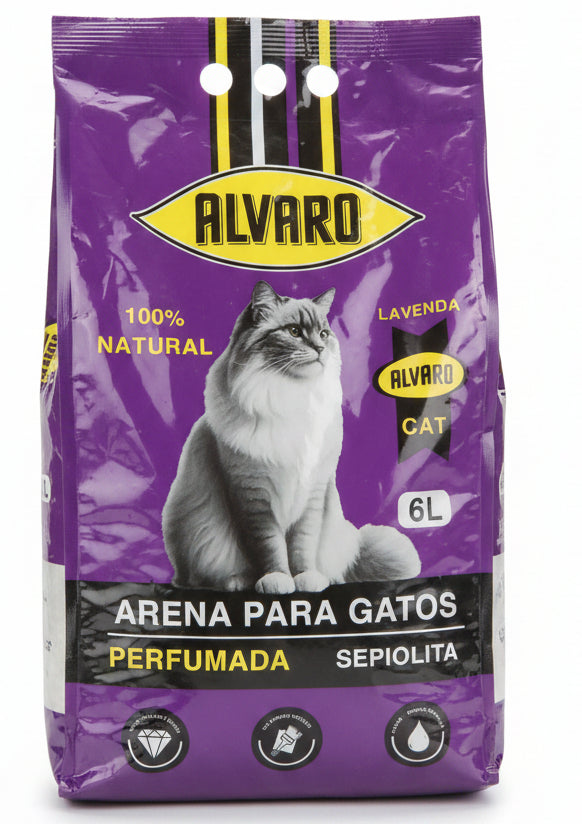 ALVARO Litière pour Chat Parfumée 6 L – Arena Gatos