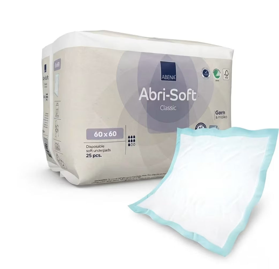 Disposable Underpads Ultra Absorbent 60 x 90 cm – ABENA Abri-Soft Superdry 30 Pieces
