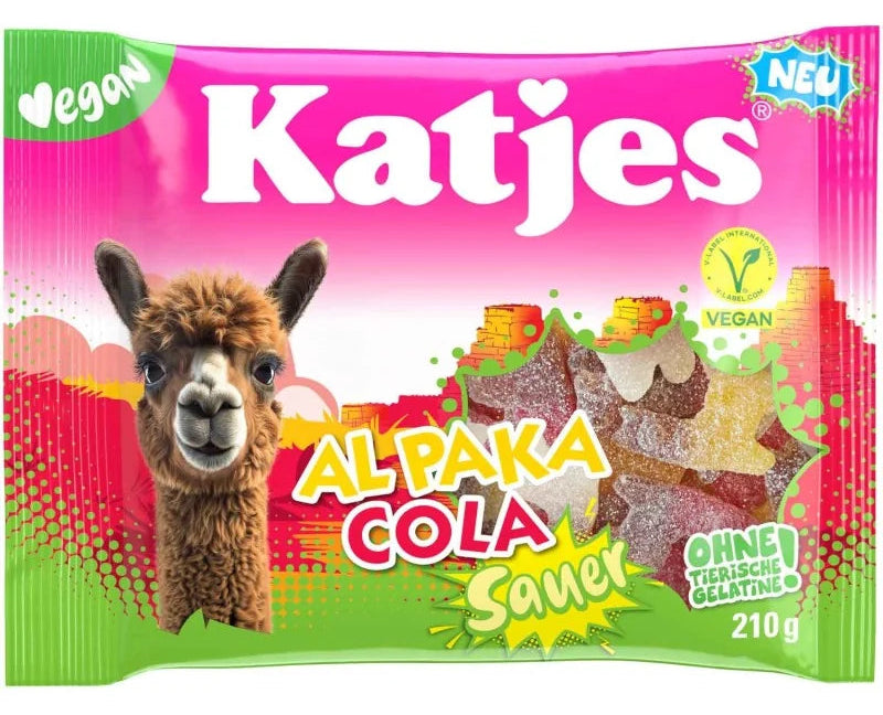 Katjes Fizzy Llama Sour Gummy Candy 210G