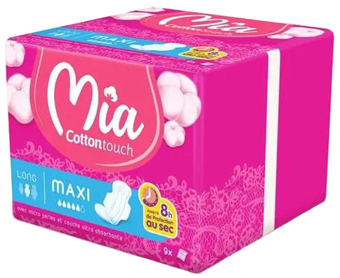 9 Serviettes hygiénique  Rose maxi L Mia