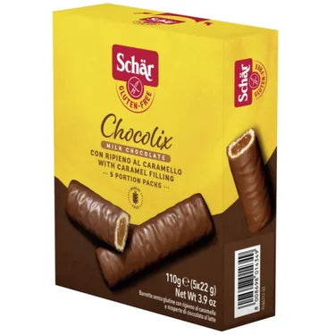 Barres de caramel enrobées de Chocolat Chocolix  Sans Gluten  Schär  250g