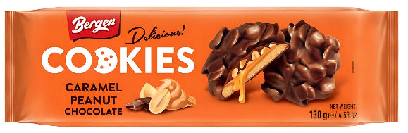 Bergen Gourmet Caramel, Peanut, and Chocolate Cookies 130g