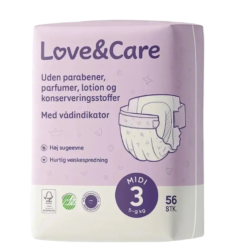Love and Care Junior Diapers Size 3 (5-9 kg) 56 Count