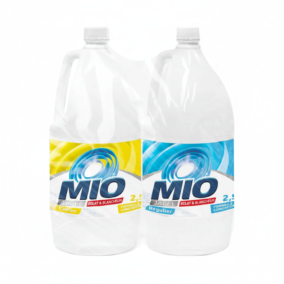 Eau de javel régulier 2,5L + Eau de javel citron 2,5L - MIO