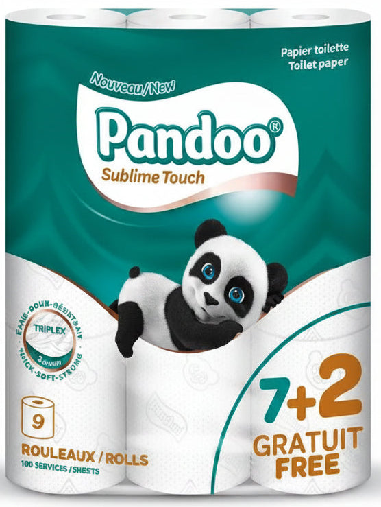 7+2 Rolls of PANDOO 3-ply Toilet Paper