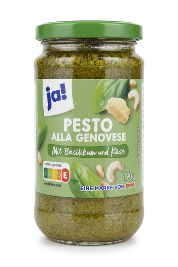 Italian Basil Sauce for Pasta Pesto alla Genovese Rewe Ja! 190G