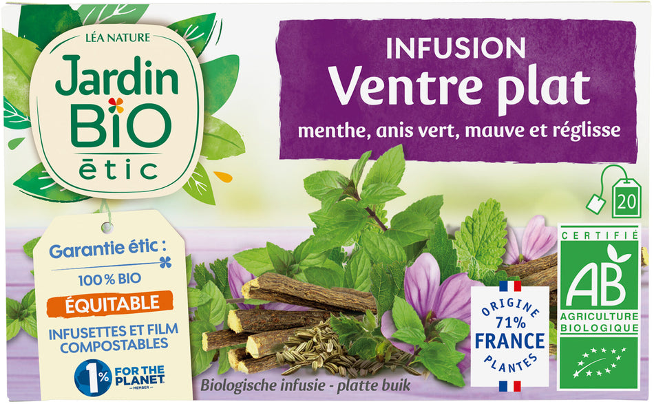 Infusion Ventre Plat Bien-être et Confort Digestif Jardin Bio 30G