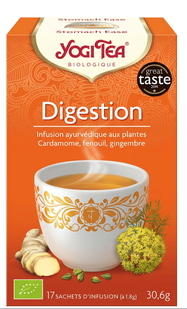 17 Sachets Infusions Ayurvédique au Cardamome, Fenouil et Gingembre Digestion Yogi Tea 30.6 g