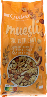 Céréales Muesli Croustillant Amandes, Noisettes, Noix de Pécan et Noix du Brésil Casino 500g