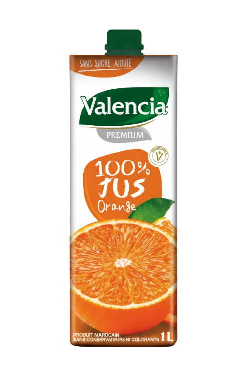 100% pure Valencia premium orange juice 1L