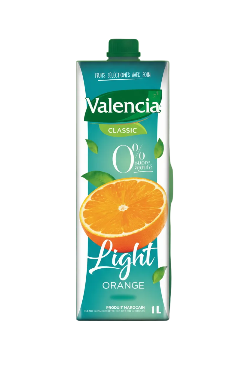 Light orange nectar juice, 0% added sugar, Valencia 1L