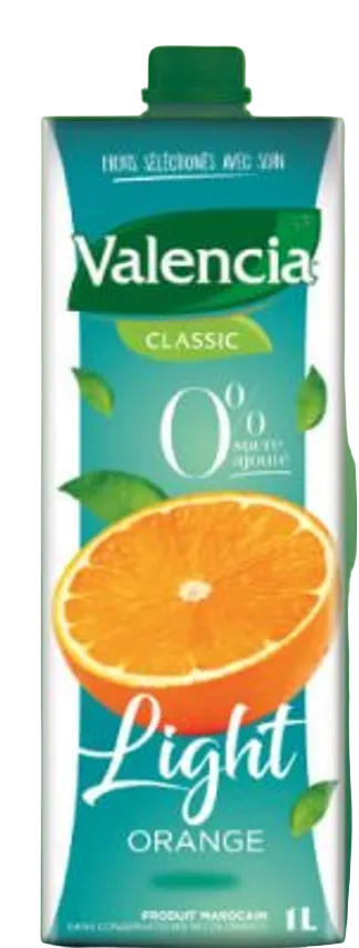 Jus nectar light orange 0% sucre ajouté Valencia 1L