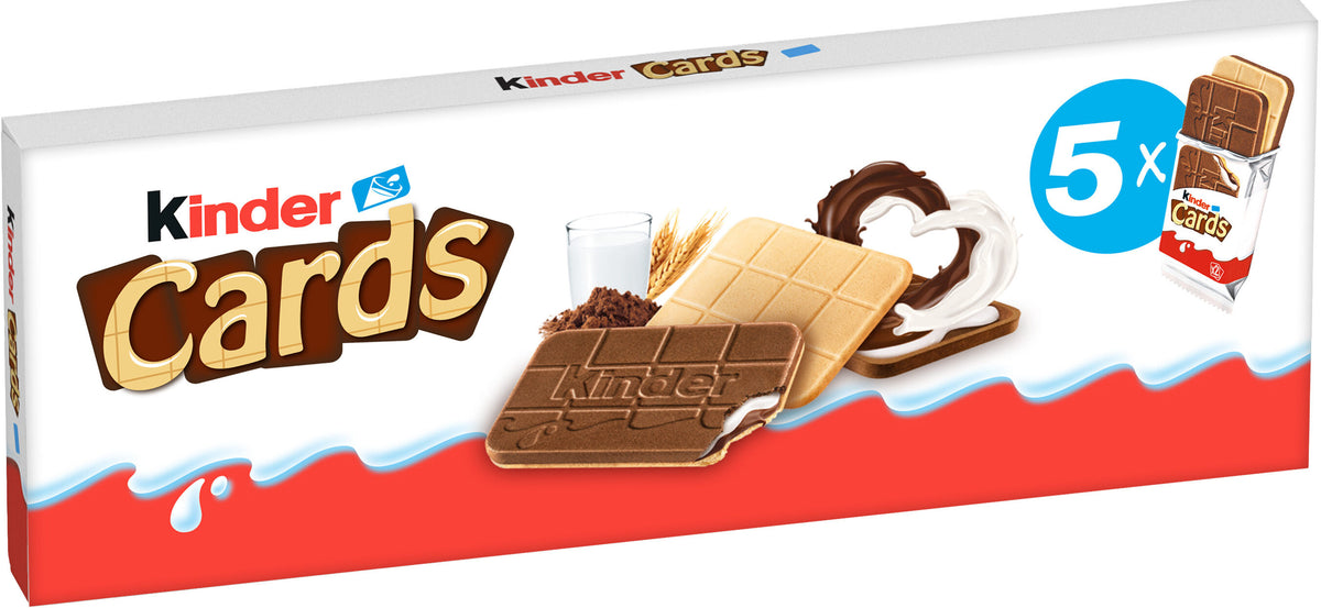 Kinder Cards Crispy Cocoa and Milk Filled Biscuits 5 x 2 – 128g