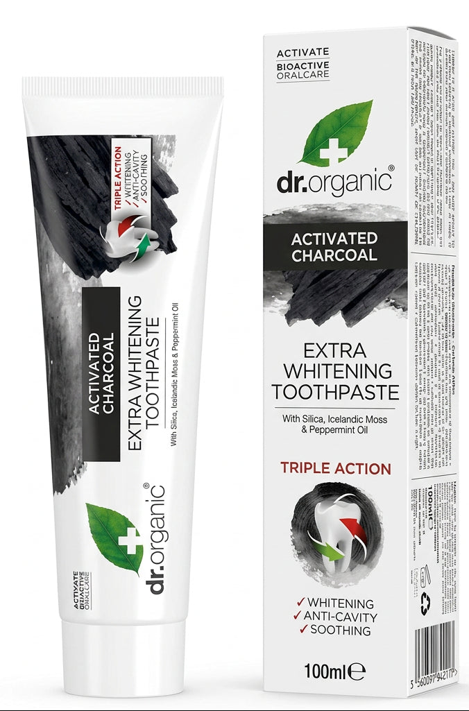 Dentifrice au Charbon Actif Dr Organic 100Ml