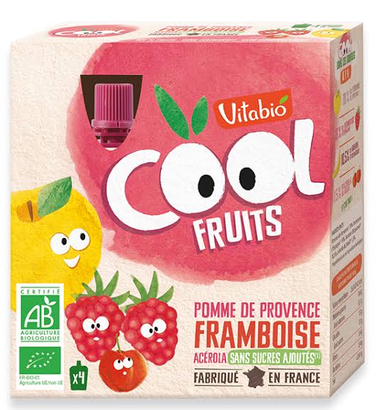 Gourdes de Fruits Pomme Framboise COOL FRUITS VITABIO 4 x 90G